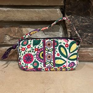 Vera Bradley Multicolor Purple and Green Floral Wristlet